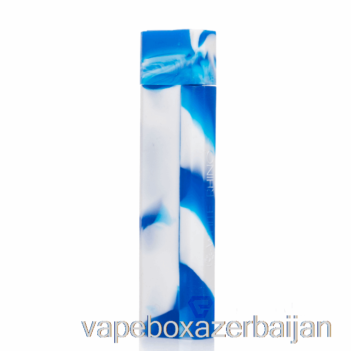 Vape Baku White Rhino Silicone Dab Out [Pyrex] Blue White